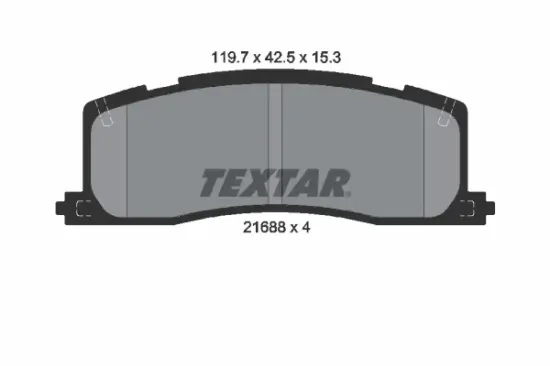 Bremsbelagsatz, Scheibenbremse Hinterachse TEXTAR 2168801 Bild Bremsbelagsatz, Scheibenbremse Hinterachse TEXTAR 2168801