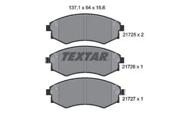 Bremsbelagsatz, Scheibenbremse Vorderachse TEXTAR 2172502 Bild Bremsbelagsatz, Scheibenbremse Vorderachse TEXTAR 2172502