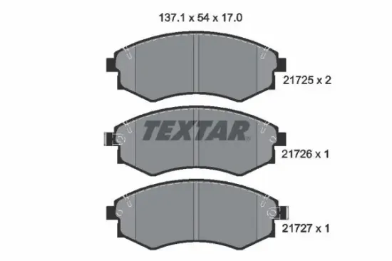 Bremsbelagsatz, Scheibenbremse TEXTAR 2172501 Bild Bremsbelagsatz, Scheibenbremse TEXTAR 2172501