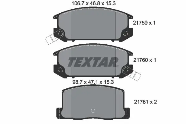 Bremsbelagsatz, Scheibenbremse TEXTAR 2175901 Bild Bremsbelagsatz, Scheibenbremse TEXTAR 2175901