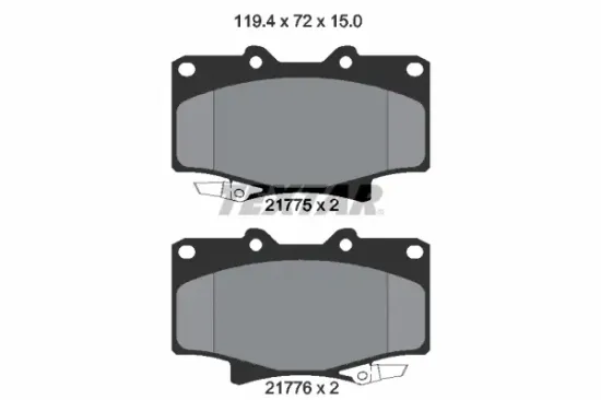 Bremsbelagsatz, Scheibenbremse Vorderachse TEXTAR 2177501 Bild Bremsbelagsatz, Scheibenbremse Vorderachse TEXTAR 2177501