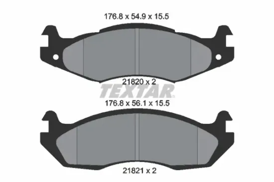 Bremsbelagsatz, Scheibenbremse Vorderachse TEXTAR 2182001 Bild Bremsbelagsatz, Scheibenbremse Vorderachse TEXTAR 2182001