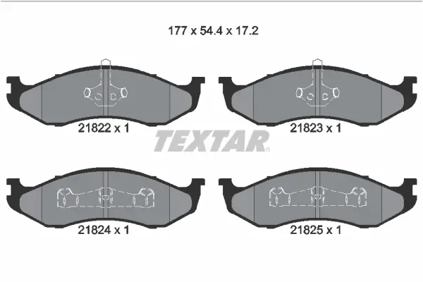 Bremsbelagsatz, Scheibenbremse Vorderachse TEXTAR 2182202