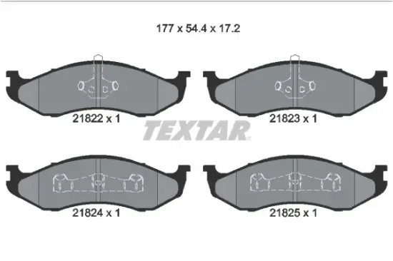 Bremsbelagsatz, Scheibenbremse Vorderachse TEXTAR 2182202 Bild Bremsbelagsatz, Scheibenbremse Vorderachse TEXTAR 2182202