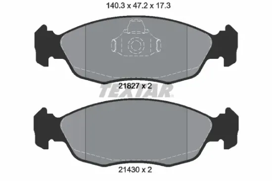 Bremsbelagsatz, Scheibenbremse Vorderachse TEXTAR 2182702 Bild Bremsbelagsatz, Scheibenbremse Vorderachse TEXTAR 2182702