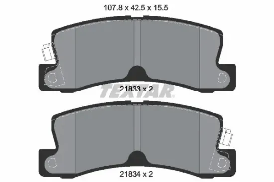 Bremsbelagsatz, Scheibenbremse Hinterachse TEXTAR 2183301 Bild Bremsbelagsatz, Scheibenbremse Hinterachse TEXTAR 2183301