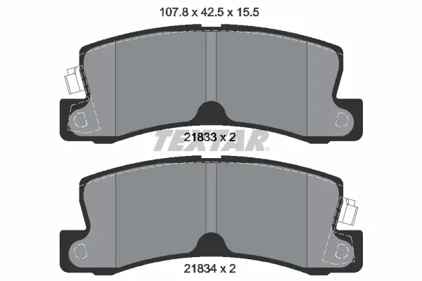 Bremsbelagsatz, Scheibenbremse Hinterachse TEXTAR 2183301