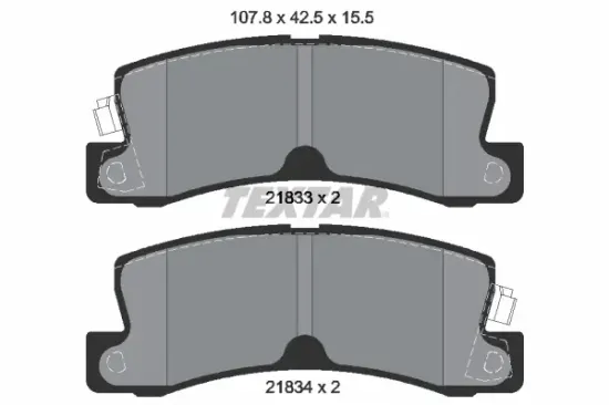 Bremsbelagsatz, Scheibenbremse Hinterachse TEXTAR 2183301 Bild Bremsbelagsatz, Scheibenbremse Hinterachse TEXTAR 2183301