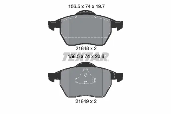 Bremsbelagsatz, Scheibenbremse Vorderachse TEXTAR 2184802