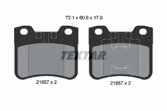 Bremsbelagsatz, Scheibenbremse Vorderachse TEXTAR 2185701 Bild Bremsbelagsatz, Scheibenbremse Vorderachse TEXTAR 2185701