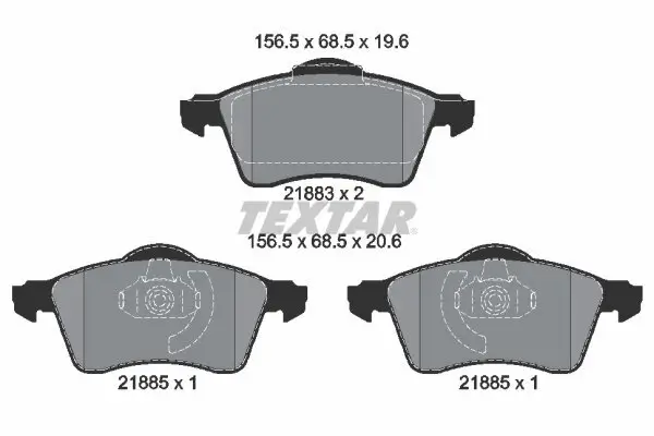 Bremsbelagsatz, Scheibenbremse TEXTAR 2188302