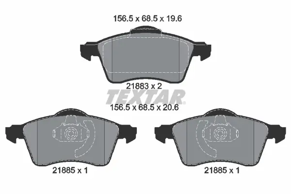 Bremsbelagsatz, Scheibenbremse Vorderachse TEXTAR 2188302