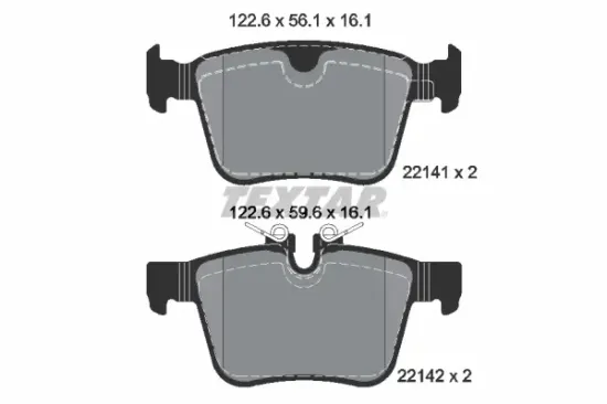 Bremsbelagsatz, Scheibenbremse Hinterachse TEXTAR 2214101 Bild Bremsbelagsatz, Scheibenbremse Hinterachse TEXTAR 2214101