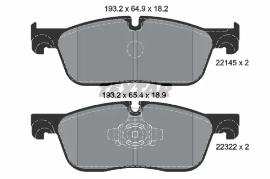 Bremsbelagsatz, Scheibenbremse Vorderachse TEXTAR 2214501 Bild Bremsbelagsatz, Scheibenbremse Vorderachse TEXTAR 2214501