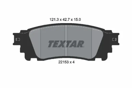 Bremsbelagsatz, Scheibenbremse Hinterachse TEXTAR 2215301 Bild Bremsbelagsatz, Scheibenbremse Hinterachse TEXTAR 2215301