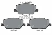 Bremsbelagsatz, Scheibenbremse Vorderachse TEXTAR 2216501