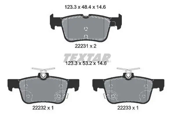 Bremsbelagsatz, Scheibenbremse TEXTAR 2223103