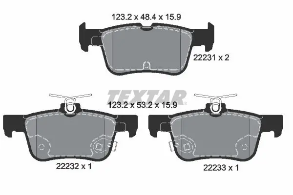 Bremsbelagsatz, Scheibenbremse TEXTAR 2223101