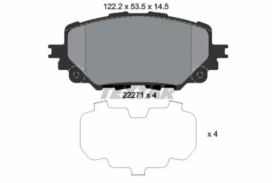 Bremsbelagsatz, Scheibenbremse TEXTAR 2227101 Bild Bremsbelagsatz, Scheibenbremse TEXTAR 2227101