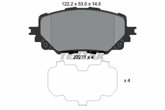 Bremsbelagsatz, Scheibenbremse Vorderachse TEXTAR 2227101 Bild Bremsbelagsatz, Scheibenbremse Vorderachse TEXTAR 2227101
