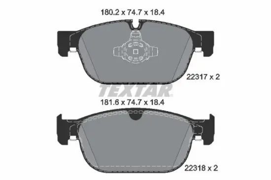 Bremsbelagsatz, Scheibenbremse Vorderachse TEXTAR 2231701 Bild Bremsbelagsatz, Scheibenbremse Vorderachse TEXTAR 2231701