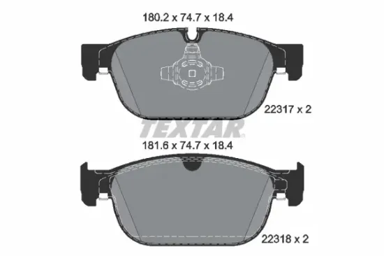 Bremsbelagsatz, Scheibenbremse Vorderachse TEXTAR 2231701 Bild Bremsbelagsatz, Scheibenbremse Vorderachse TEXTAR 2231701