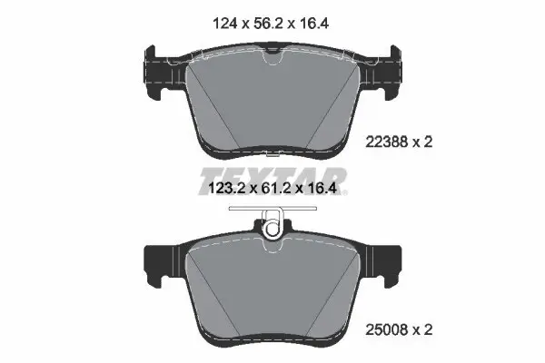 Bremsbelagsatz, Scheibenbremse TEXTAR 2238801