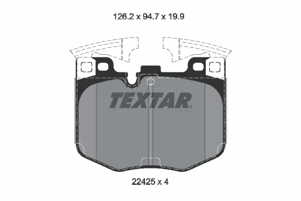 Bremsbelagsatz, Scheibenbremse Vorderachse TEXTAR 2242501