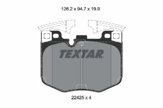 Bremsbelagsatz, Scheibenbremse Vorderachse TEXTAR 2242501 Bild Bremsbelagsatz, Scheibenbremse Vorderachse TEXTAR 2242501