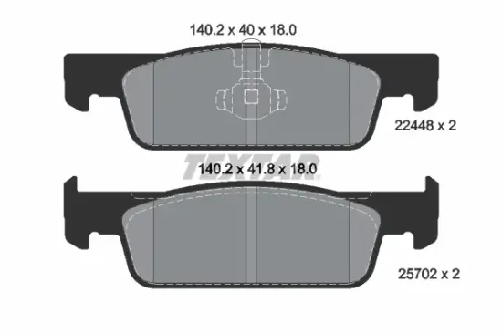 Bremsbelagsatz, Scheibenbremse Vorderachse TEXTAR 2244801 Bild Bremsbelagsatz, Scheibenbremse Vorderachse TEXTAR 2244801