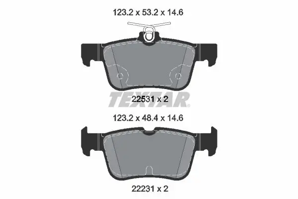 Bremsbelagsatz, Scheibenbremse TEXTAR 2253105