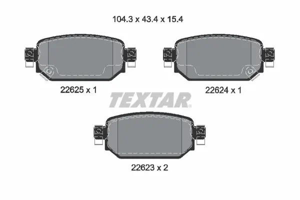 Bremsbelagsatz, Scheibenbremse Hinterachse TEXTAR 2262301