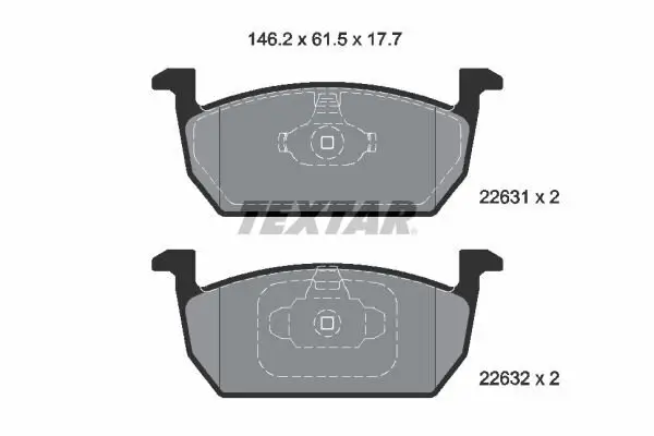 Bremsbelagsatz, Scheibenbremse TEXTAR 2263101