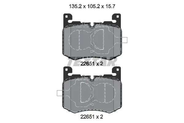 Bremsbelagsatz, Scheibenbremse Vorderachse TEXTAR 2265101