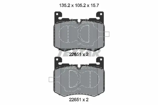 Bremsbelagsatz, Scheibenbremse Vorderachse TEXTAR 2265101 Bild Bremsbelagsatz, Scheibenbremse Vorderachse TEXTAR 2265101