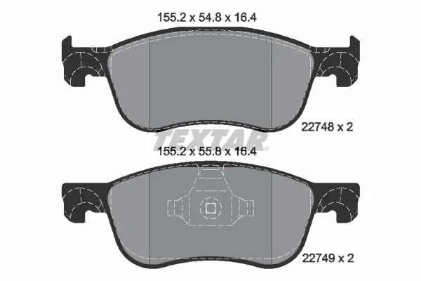 Bremsbelagsatz, Scheibenbremse Vorderachse TEXTAR 2274801