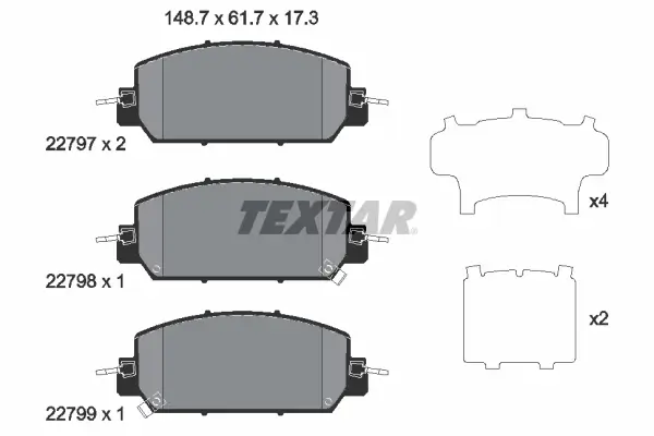 Bremsbelagsatz, Scheibenbremse Vorderachse TEXTAR 2279701