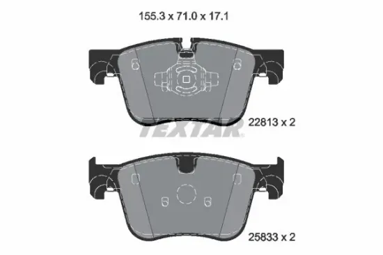 Bremsbelagsatz, Scheibenbremse Vorderachse TEXTAR 2281301 Bild Bremsbelagsatz, Scheibenbremse Vorderachse TEXTAR 2281301