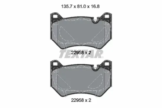 Bremsbelagsatz, Scheibenbremse Vorderachse TEXTAR 2295801 Bild Bremsbelagsatz, Scheibenbremse Vorderachse TEXTAR 2295801