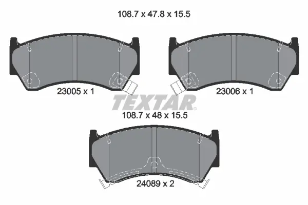 Bremsbelagsatz, Scheibenbremse Vorderachse TEXTAR 2300501