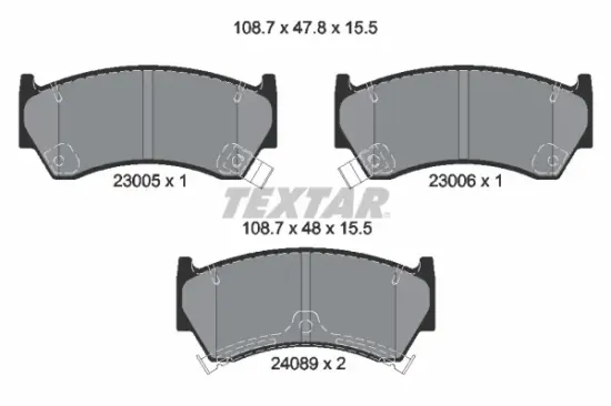 Bremsbelagsatz, Scheibenbremse Vorderachse TEXTAR 2300501 Bild Bremsbelagsatz, Scheibenbremse Vorderachse TEXTAR 2300501