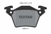 Bremsbelagsatz, Scheibenbremse Hinterachse TEXTAR 2302001
