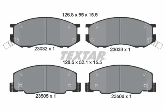Bremsbelagsatz, Scheibenbremse Vorderachse TEXTAR 2303201 Bild Bremsbelagsatz, Scheibenbremse Vorderachse TEXTAR 2303201