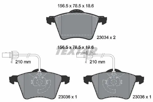 Bremsbelagsatz, Scheibenbremse TEXTAR 2303401