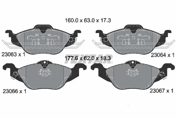 Bremsbelagsatz, Scheibenbremse TEXTAR 2306302