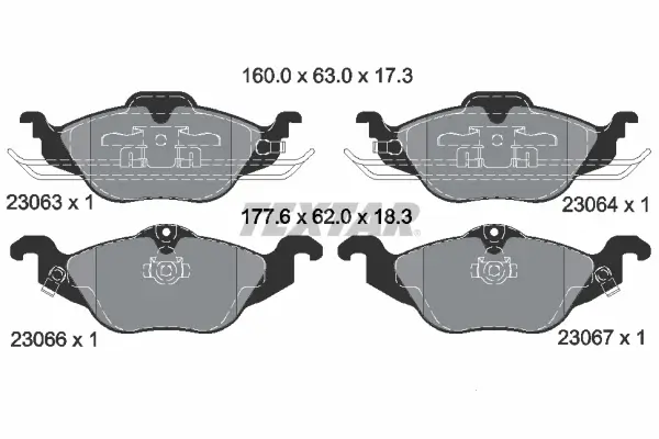 Bremsbelagsatz, Scheibenbremse Vorderachse TEXTAR 2306302