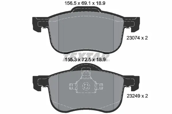 Bremsbelagsatz, Scheibenbremse Vorderachse TEXTAR 2307401