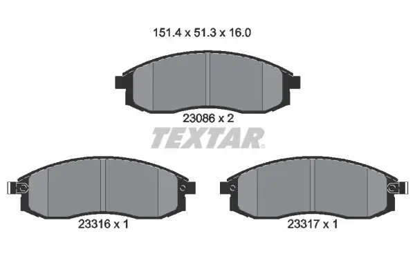Bremsbelagsatz, Scheibenbremse Vorderachse TEXTAR 2308602