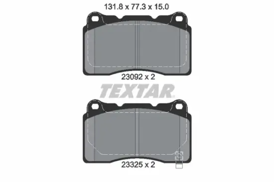Bremsbelagsatz, Scheibenbremse Vorderachse TEXTAR 2309204 Bild Bremsbelagsatz, Scheibenbremse Vorderachse TEXTAR 2309204