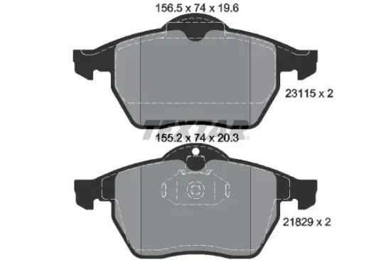 Bremsbelagsatz, Scheibenbremse Vorderachse TEXTAR 2311502 Bild Bremsbelagsatz, Scheibenbremse Vorderachse TEXTAR 2311502